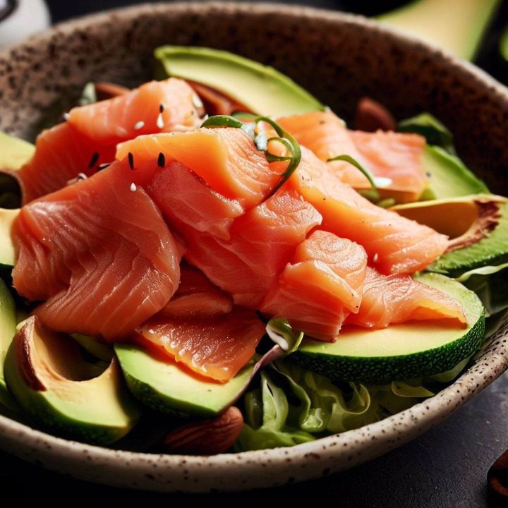 Ensalada de Salmón Ahumado y Aguacate para una Dieta Keto