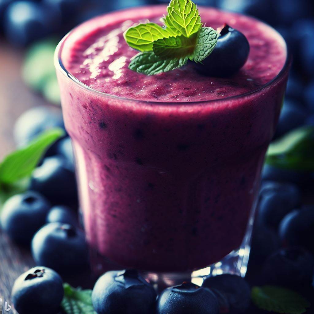 Smoothie de Arándanos o Batido de Arándanos