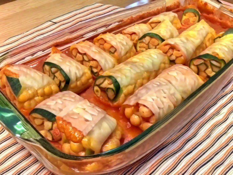 rollitos de calabacín rellenos de atún